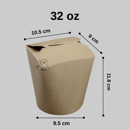 Caja kraft noodle/comidas/papas 32oz x50 unid