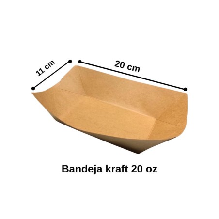 bandeja kraft 20 oz x 250 unids.