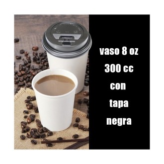 vaso kraft con tapa  8 oz 50 unids